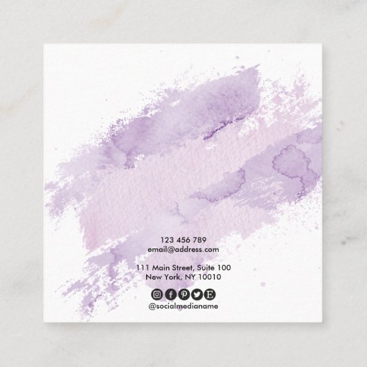 Abstracte kalligrafie Bezig met het oormerken van Vierkante Visitekaartje (Achterkant)