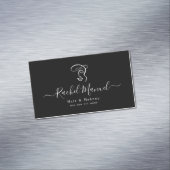 Abstracte Kalligrafie Script Make-up & Hair Salon Magnetisch Visitekaartje (Voorbeeld)