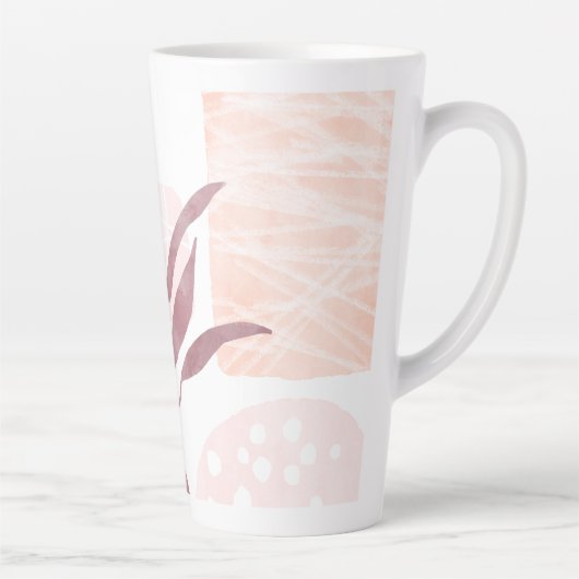 Abstracte kalmerende Waterverven Latte Mok (Rechts)