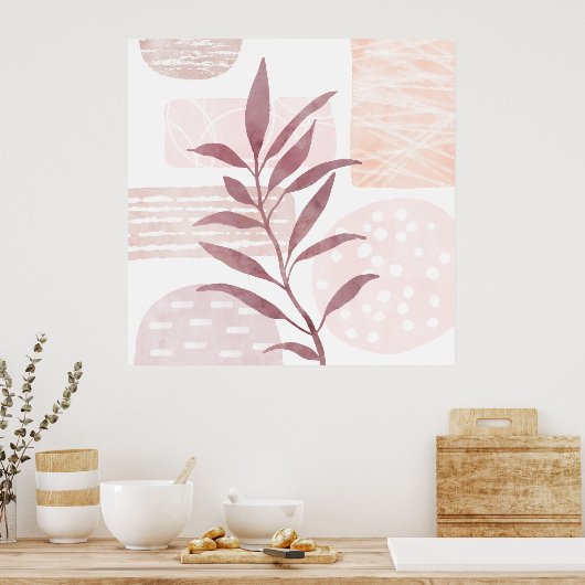 Abstracte kalmerende Waterverven Poster (Keuken)