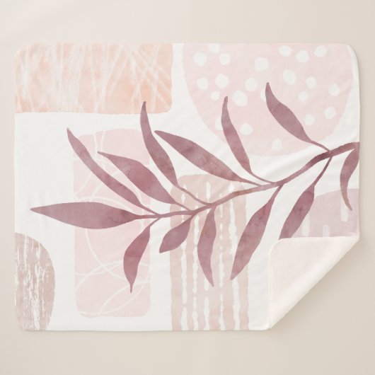 Abstracte kalmerende Waterverven Sherpa Deken (Voorkant (horizontaal))