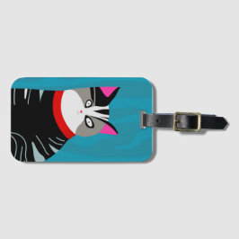 Abstracte kat bagagelabel