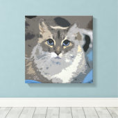 Abstracte kat canvas afdruk (Insitu (Houten vloer))