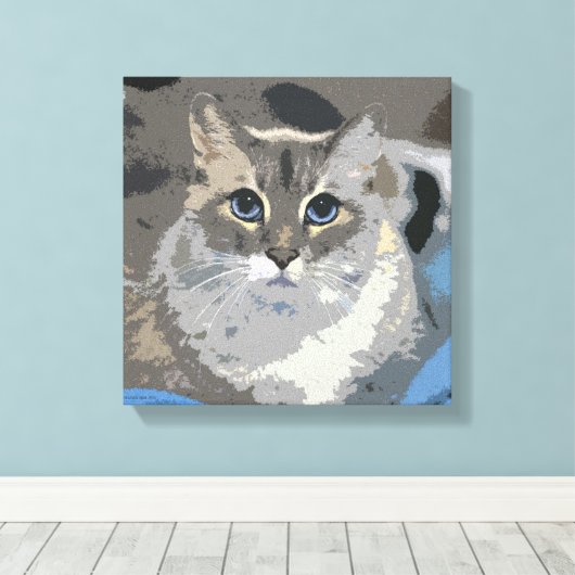 Abstracte kat canvas afdruk (Insitu (Houten vloer))