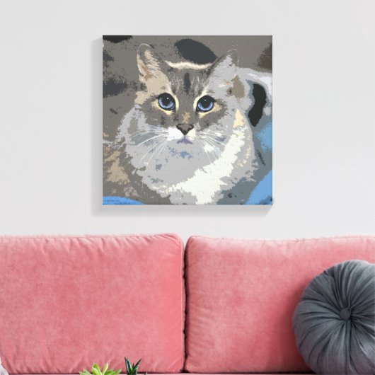 Abstracte kat canvas afdruk (Insitu (Woonkamer))