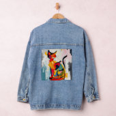 Abstracte kat denim jacket (Hangar)
