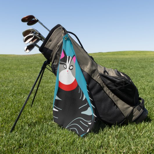 Abstracte kat golfhanddoek (Groen)