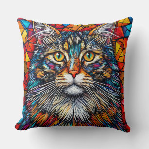 Abstracte kat illustratie kussen