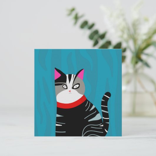 Abstracte kat kaart (Staand voorkant)