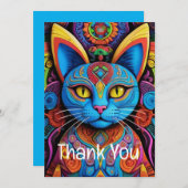 Abstracte kat met gele ogen bedankkaart (Voorkant / Achterkant)
