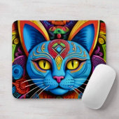 Abstracte kat met gele ogen muismat