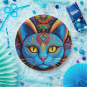 Abstracte kat met gele ogen papieren bordje (Feest)