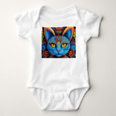 Abstracte kat met gele ogen romper (Voorkant)