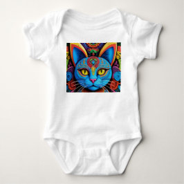 Abstracte kat met gele ogen romper