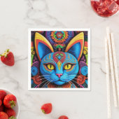 Abstracte kat met gele ogen servet (Insitu)