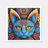 Abstracte kat met gele ogen servet (Voorkant)