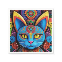 Abstracte kat met gele ogen