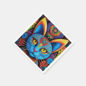 Abstracte kat met gele ogen servet (Hoek)