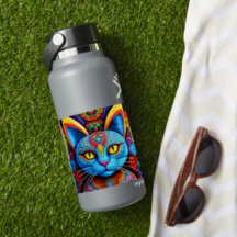 Abstracte kat met gele ogen