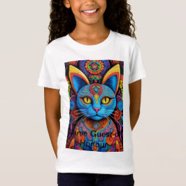 Abstracte kat met gele ogen t-shirt