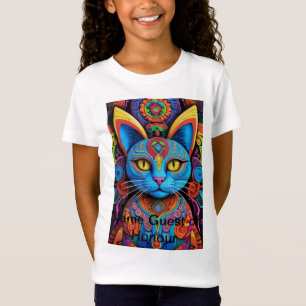Abstracte kat met gele ogen t-shirt