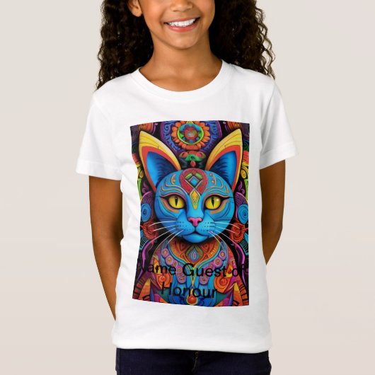 Abstracte kat met gele ogen t-shirt (Voorkant)