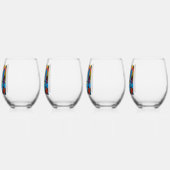 Abstracte kat met gele ogen     wijnglas zonder voet (Links)