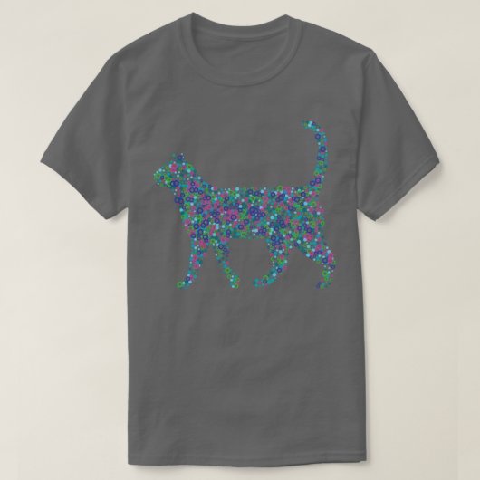 Abstracte kat ontworpen met behulp van vlekken en  t-shirt (Design voorkant)