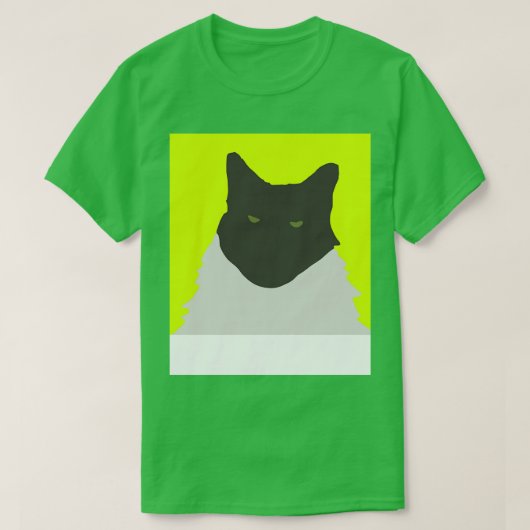 Abstracte kat op geel t-shirt (Design voorkant)