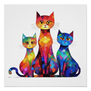 Abstracte kat perfect poster
