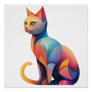 Abstracte kat perfect poster