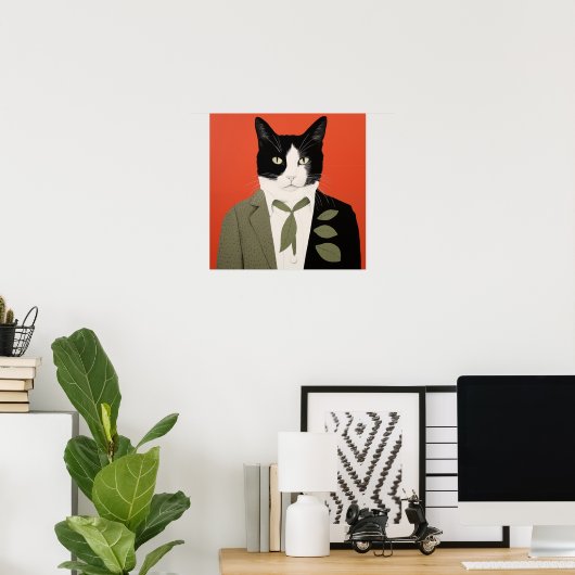 Abstracte kat poster (Thuiskantoor)