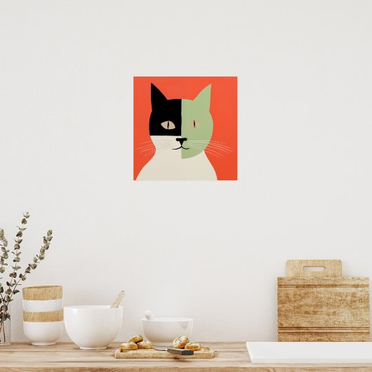 Abstracte kat poster (Keuken)