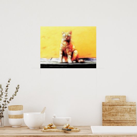 Abstracte kat poster (Keuken)