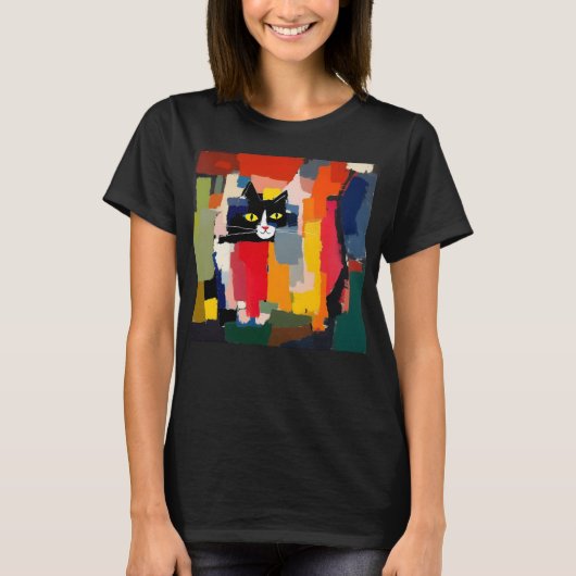 Abstracte kat t-shirt (Voorkant)