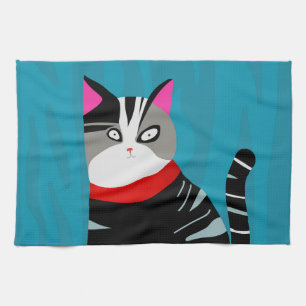 Abstracte kat theedoek