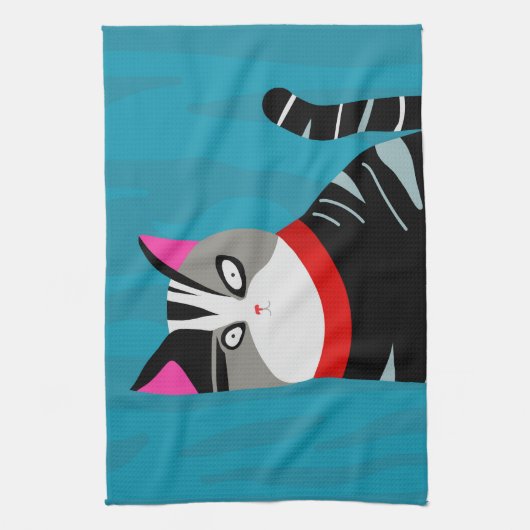 Abstracte kat theedoek (Verticaal)