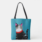 Abstracte kat tote bag (Achterkant)