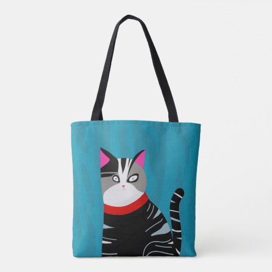 Abstracte kat tote bag (Achterkant)