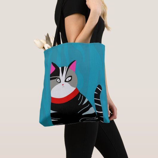 Abstracte kat tote bag (Dichtbij)