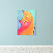 Abstracte kat van handbediende jongen canvas afdruk (Insitu (Houten vloer))