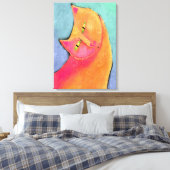 Abstracte kat van handbediende jongen canvas afdruk (Insitu (Slaapkamer))