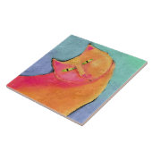 Abstracte kat van handbediende jongen tegeltje (Zijkant)