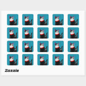 Abstracte kat vierkante sticker (Vel)