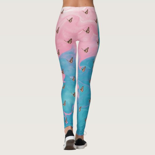 Abstracte Kat Vlinder Leggings (Achterkant)