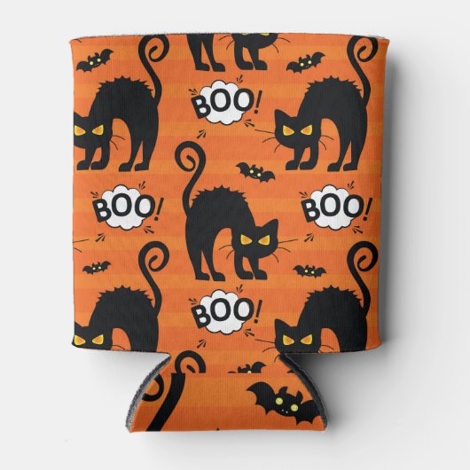 Abstracte kat, wolk, Halloween-patroon Blikjeskoeler (Voorkant)