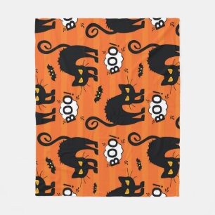 Abstracte kat, wolk, Halloween-patroon Fleece Deken