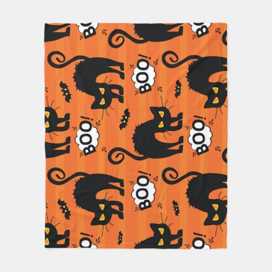 Abstracte kat, wolk, Halloween-patroon Fleece Deken (Voorkant)