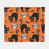 Abstracte kat, wolk, Halloween-patroon Fleece Deken (Voorkant (Horizontaal))