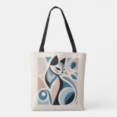 Abstracte Katachtige Gratie Tote Bag (Achterkant)
